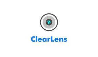 clearlens logo icona per pulizia telecamera lente marca vettore