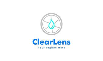 clearlens logo icona per pulizia telecamera lente marca vettore