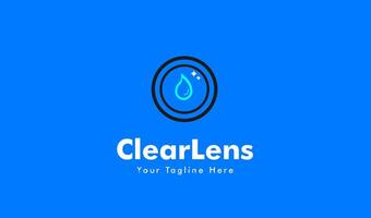 clearlens logo icona per pulizia telecamera lente marca vettore