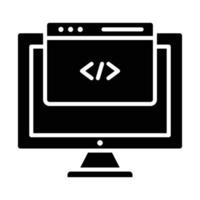 icona del glifo con codice sito web vettore