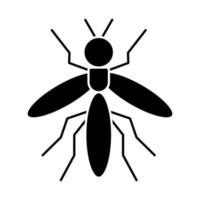 icona del glifo con zanzara vettore