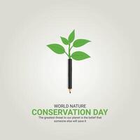 mondo natura conservazione giorno. mondo natura conservazione giorno celebrazione creativo Annunci design. luglio 28, . 3d illustrazione vettore