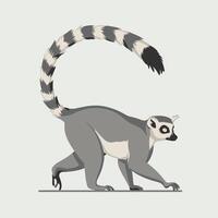 collezione di carino divertente esotico lemuri isolato su bianca sfondo. impostato di adorabile tropicale animali o primati. piatto cartone animato colorato illustrazione vettore