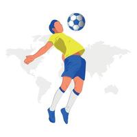 calcio giocatore calciando palla calcio giocatore illustrazione vettore