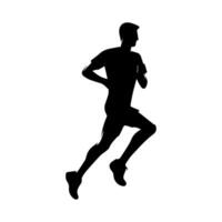 corridore silhouette sport attività icona cartello o simbolo. atleta logo. atletico gli sport. jogging o sprint tipo. maratona gara. velocità concetto. corridore figura vettore