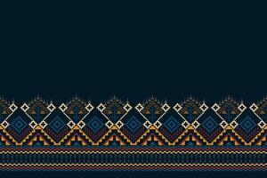 un' tradizionale Marina Militare blu geometrico etnico modello design nel , illustrazione. tessile di ikat senza soluzione di continuità modello confine astratto design per tessuto Stampa stoffa vestito vettore
