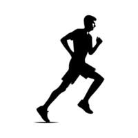 corridore silhouette sport attività icona cartello o simbolo. atleta logo. atletico gli sport. jogging o sprint tipo. maratona gara. velocità concetto. corridore figura vettore