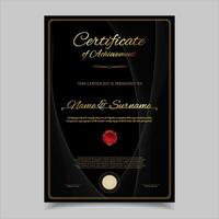 certificato o diploma retrò design modello illustrazione vettore