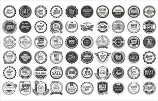 retrò Vintage ▾ badge e etichette collezione illustrazione vettore