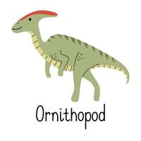 ornitopode dinosauro preistorico vettore