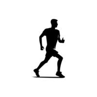 corridore silhouette sport attività icona cartello o simbolo. atleta logo. atletico gli sport. jogging o sprint tipo. maratona gara. velocità concetto. corridore figura vettore