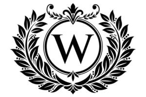 foglia lettera w logo icona modello design vettore