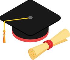 accademico berretto e diploma vettore