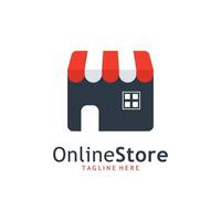 icona del logo del negozio online vettore