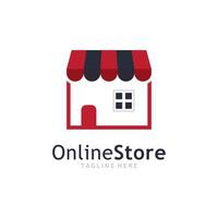 icona del logo del negozio online vettore