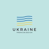 minimalista Ucraina bandiera logo icona design illustrazione lineare Vintage ▾ vettore