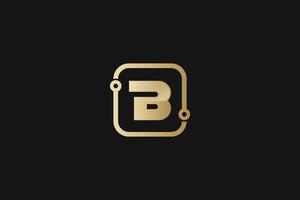B lettera oro marchio marca logo vettore