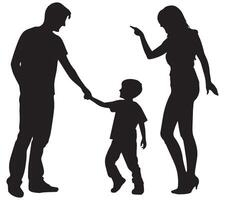 silhouette di famiglia su bianca sfondo. simbolo di madre, padre, figlio, figlia vettore