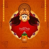 contento Durga puja e contento Navratri culturale indù Festival sfondo vettore