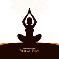 internazionale yoga giorno celebrazione moderno decorativo sfondo vettore