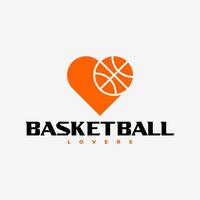amore pallacanestro Gli amanti fan club logo icona illustrazione vettore