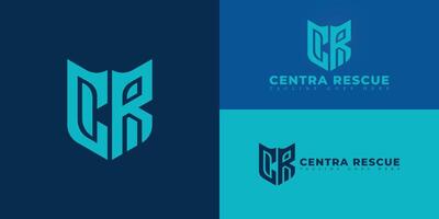 astratto iniziale esagono lettera cr o rc logo nel blu colore isolato su multiplo sfondo colori. il logo è adatto per emergenza App attività commerciale azienda logo design ispirazione modelli. vettore