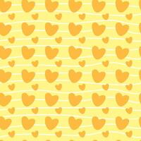 giallo cuore e amore mano disegnato senza soluzione di continuità modello design vettore