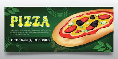 Pizza e veloce cibo bandiera design vettore