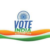votazione India elezione sfondo con indiano bandiera vettore