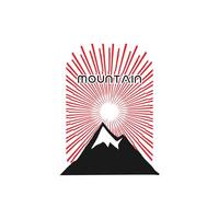 montagna avventura distintivo logo grafico illustrazione su sfondo vettore