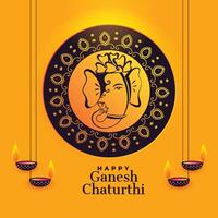 artistico signore Ganesha design per ganesh Chaturthi Festival vettore