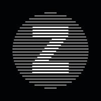 z alfabeto lettera logo il giro cerchio linea astratto ottico illusione banda mezzitoni simbolo icona vettore