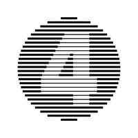 quattro numero il giro linea astratto ottico illusione banda mezzitoni simbolo icona vettore