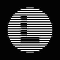 l alfabeto lettera logo il giro cerchio linea astratto ottico illusione banda mezzitoni simbolo icona vettore