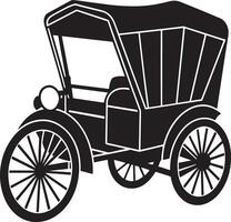 Vintage ▾ rikshaw silhouette nero e bianca illustrazione vettore
