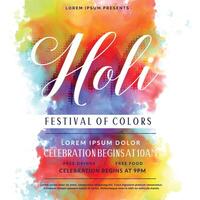 contento holi celebrazione invito sfondo design vettore