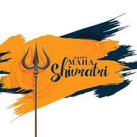 contento maha shivratri Festival saluto con trishul simbolo sfondo vettore