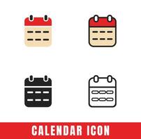 semplice calendario icone nel diverso disegni impostato vettore