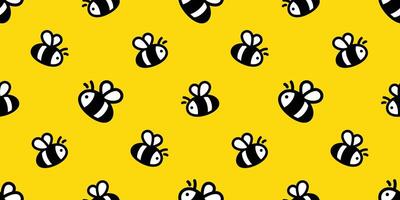 miele ape senza soluzione di continuità modello Favo cartone animato ripetere sfondo piastrella sfondo illustrazione sciarpa isolato scarabocchio tessile giallo design vettore