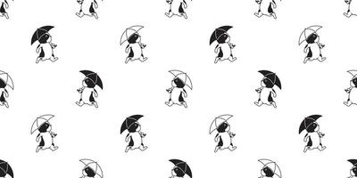 cane senza soluzione di continuità modello francese bulldog ombrello pioggia orma zampa cartone animato ripetere sfondo piastrella sfondo sciarpa isolato illustrazione scarabocchio design vettore