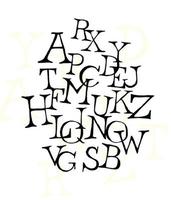 set di lettere del carattere inglese. vettore. alfabeto delle lettere latine. lo stile è libero, arbitrario, iscrizione dei caratteri a mano. qualcosa come un font classico. vettore