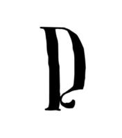 lettera latina. vettore. logo per l'azienda. icona per il sito. lettera separata dall'alfabeto. stile gotico neo-russo antico dei secoli 17-19. vettore