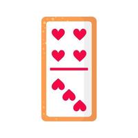 Domino quattro per tre cuori biscotto osseo con cuore per San Valentino o matrimonio. vettore