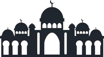 musulmano moschea silhouette illustrazione. isolato su bianca sfondo. vettore