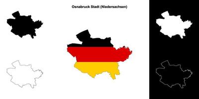 Osnabruck città, Bassa Sassonia vuoto schema carta geografica impostato vettore