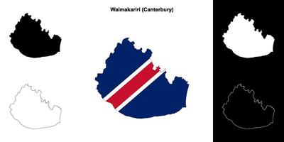 waimakariri vuoto schema carta geografica impostato vettore