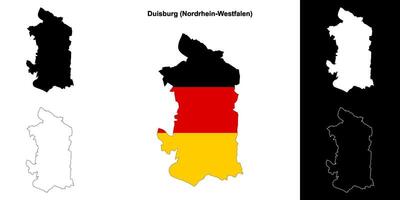 duisburg, Nordrhein-Westfalen vuoto schema carta geografica impostato vettore