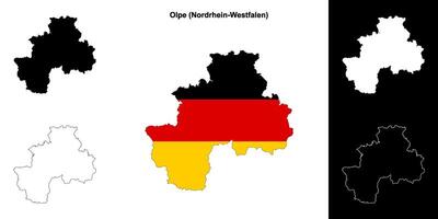 olpe, Nordrhein-Westfalen vuoto schema carta geografica impostato vettore