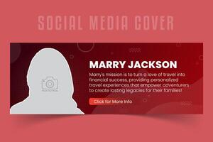 aziendale creativo sociale media copertina design modello, digitale marketing agenzia vivere seminario web per attività commerciale promozione su astratto rosso colorato forme vettore
