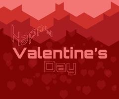 illustrazione di sfondo di San Valentino, con effetto poligono simbolo del cuore, sfondo rosso scuro, ottimo per biglietti di auguri, striscioni, vettore